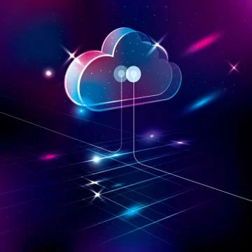 Technology background, cloud computing concept design, network server. Stockillustratie