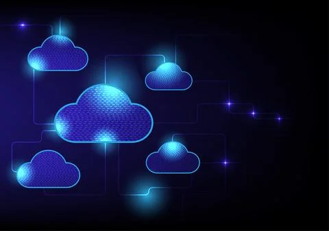 Technology background with clouds connection Stock Illustration