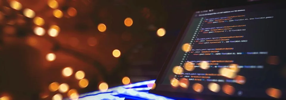 Technology background. Computer script. Programming code abstract screen of.. Foto stock