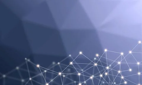 Technology background concept, Abstract connected line dots network on brig.. Stock Photos