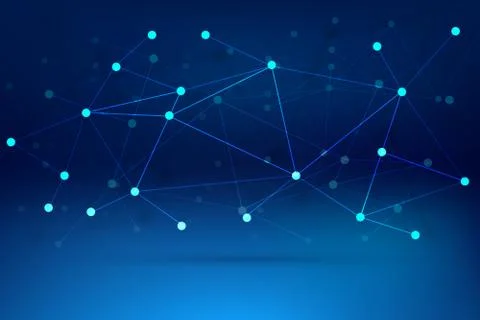 Technology background with connected lines blue vector design 스톡 일러스트