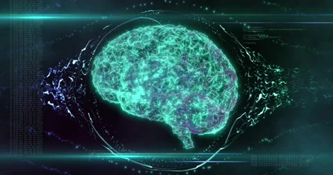 Technology Background CPU Circuit. 3D Visualization AI Processor Power. Colorful Stock Footage 144690186