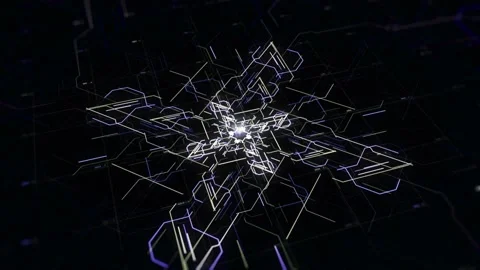 Technology Background CPU Circuit in abstract Visualization, concept of 3D Stock Footage 145035126