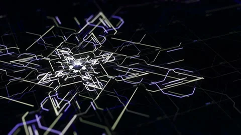 Technology Background CPU Circuit in abstract Visualization, concept of 3D Stock Footage 145100425