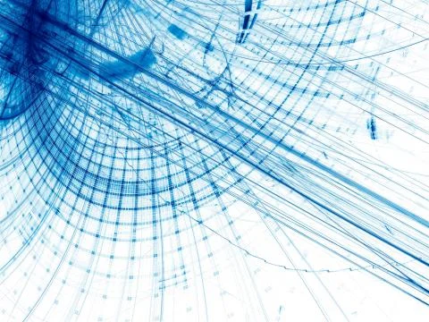 Technology background with curves and grid - abstract digitally Stock Illustration