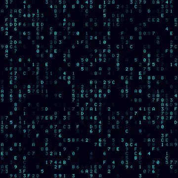 Technology Background. Cyan sparse hexademical background. Medium sized sea.. Stock Illustration