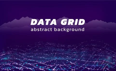 Technology background. Data stream and 3D cyber flow visualization mesh Illustrazione stock