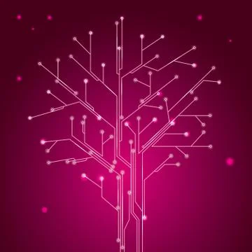 Technology background design. Circuit board, virtual cyberspace. Stock Illustration