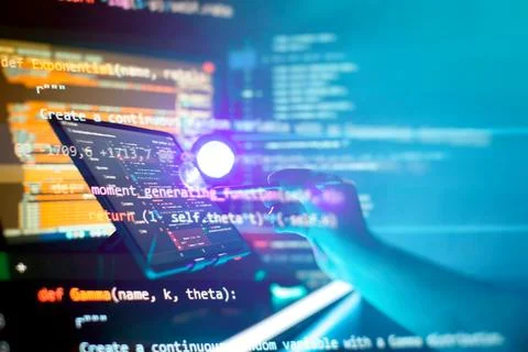 Technology background. Development, programming and coding technology conce.. Stockfoto's