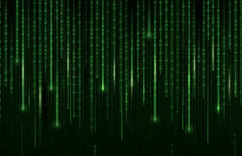 Technology background, digital binary code matrix Stock Illustration