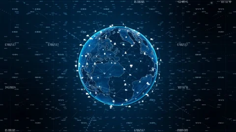 Technology background digital data network icon. Future technology network fo Stock Footage 110734589