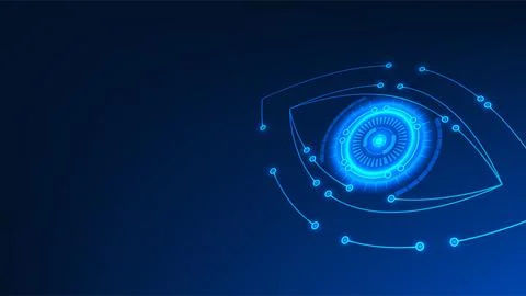 Technology background digital eye interface, representing advanced cyber se.. 库存插图