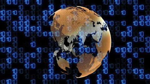 Technology  background with digital Numbers Blinking in 3D Layers and Rows an Stock Illustration