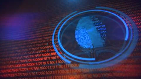 Technology background. Fingerprint access button. Stock Illustration