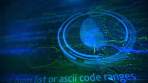 Technology background. Fingerprint access button. Stock Illustration