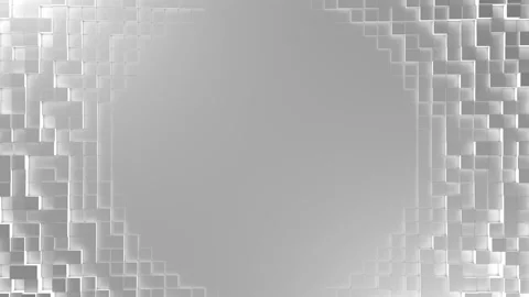 Technology background with a flat white area in the center. Moving cubes on the Stock Footage 139135354