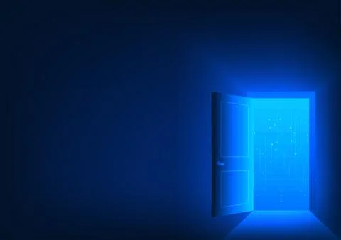 Technology background Gateway to the world of technology that accesses info.. 스톡 일러스트