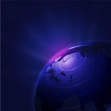 Technology background with globe and electronic, vector illustration Stock Illustration