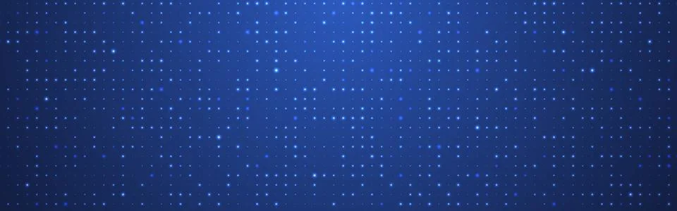 Technology background with glowing dots and digital light particles on blue イラスト素材