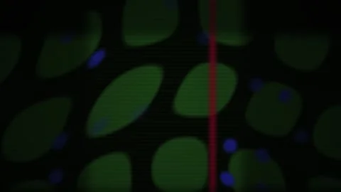 Technology Background with Green Cell Patterns and Red Scan Line Moving Stock Footage 343769609