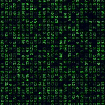 Technology Background. Green filled hexademical pairs background. Medium si.. イラスト素材