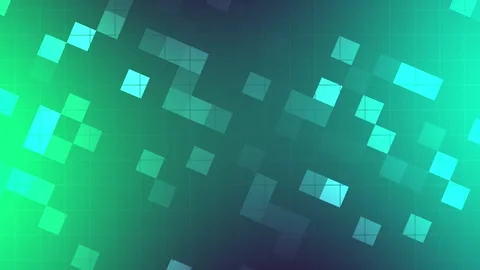 Technology background with green square pattern, 4K seamless loop animation Stock Footage 297870214