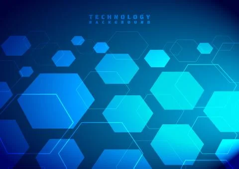 Technology background hexagon modern design digital connect line style Stock Illustration