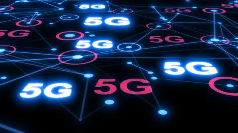 Technology background .High speed internet 5G .New mobile communication techn Stock Illustration