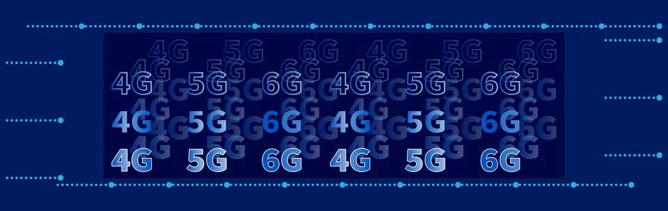 Technology background high speed network 4G 5G 6G Stock Illustration