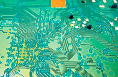 Technology background. High tech electronic circuit board background. Close-up Stock Photos
