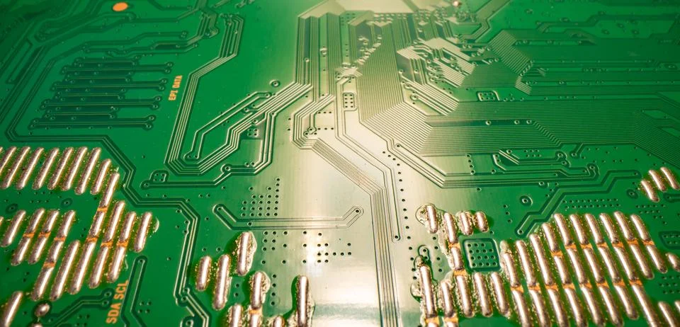 Technology background. High tech electronic circuit board background. Close-up Stock Photos