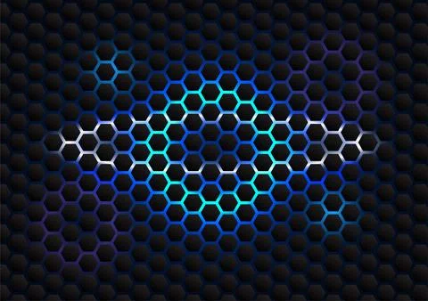 Technology background honeycomb Use geometric shapes to form a dark tone in.. 스톡 일러스트
