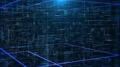 Technology background of hud digital 3d slide from bottom to top 4K motion. Stock Footage 240645502