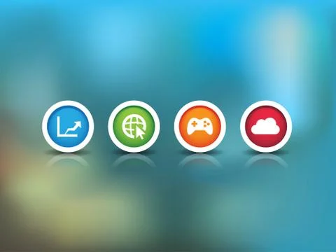 Technology background icons Ilustração Stock