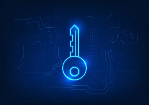 Technology background of the key inside is a numeric code with a technology.. イラスト素材