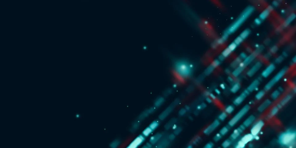 Technology background Light lines and blur 3D illustration Stock-Illustration