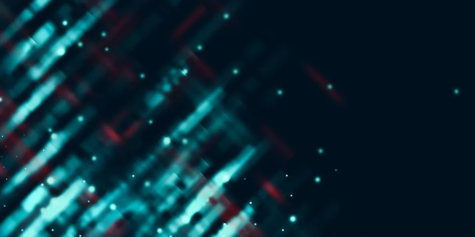 Technology background Light lines and blur 3D illustration Stock Illustration