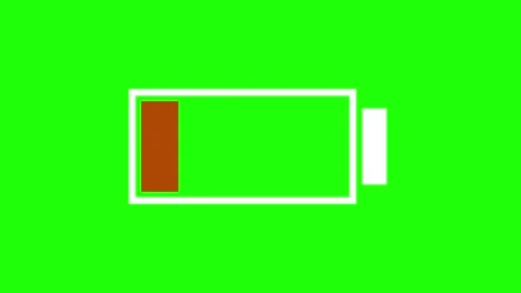 Technology background Low battery icon neon abstract glowing lights motion .. Stock Footage 303553428