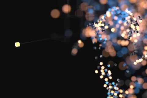 Technology background make up with cubes and lines, 3d rendering. Stock Illustration