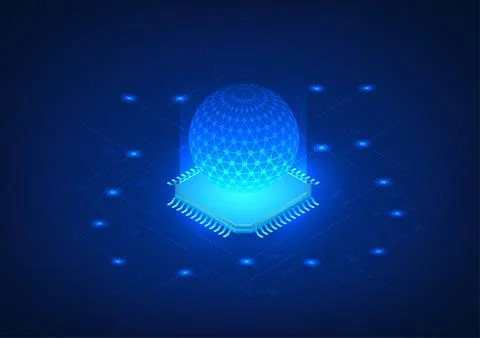 Technology background, Microchip is a processor like the brain that control.. イラスト素材