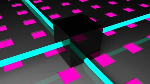 Technology background with neon elements. Digital illustration Technology ... Stock Photos