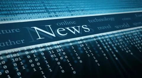 Technology background, news text in perspective 스톡 일러스트