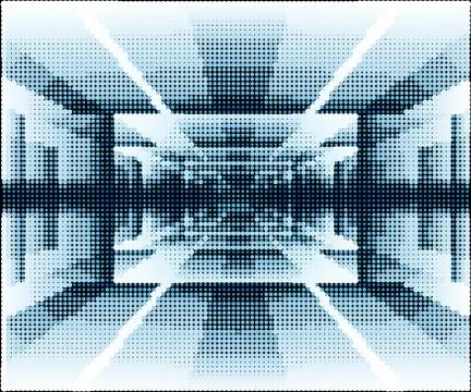 Technology background with perspective and dots - vector illustration Stock Illustration
