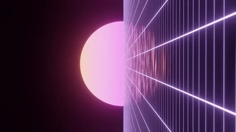 Technology background perspective retro grid. Futuristic cyber surface. Stock-Footage 297959544