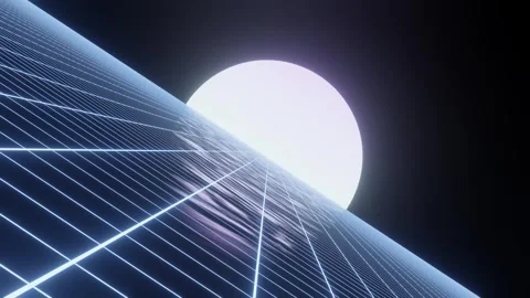 Technology background perspective retro grid. Futuristic cyber surface. Stock-Footage 297960552