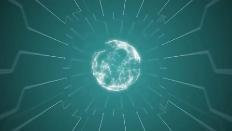 Technology background of plexus effect on abstract digital connection dots and Stock Footage 144107896