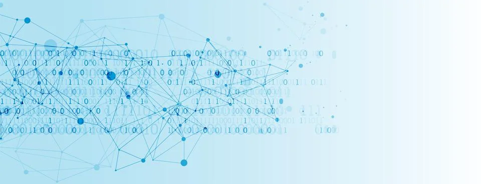 Technology background with plexus effect. Big data concept. Binary computer c Stock-Illustration
