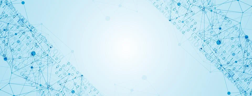 Technology background with plexus effect. Big data concept. Binary computer c Stock-Illustration
