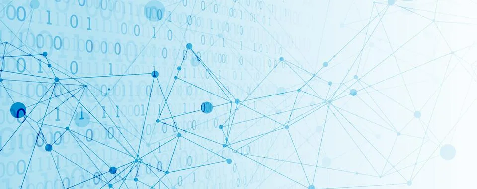 Technology background with plexus effect. Big data concept. Binary computer c イラスト素材