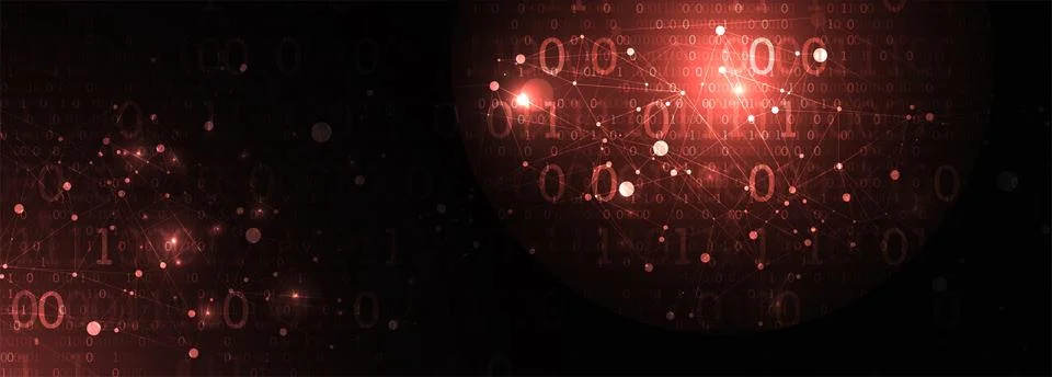 Technology background with plexus effect. Big data concept. Binary computer c Stock-Illustration